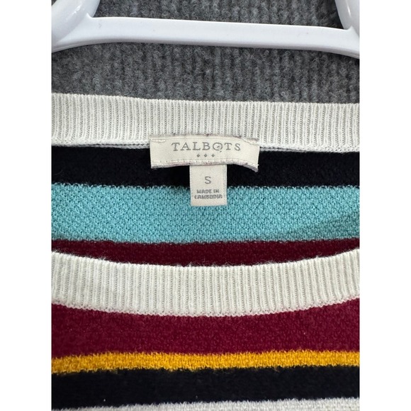 Talbots Striped Crew Neck Long Sleeve Sweater Size Small - Picture 3 of 5